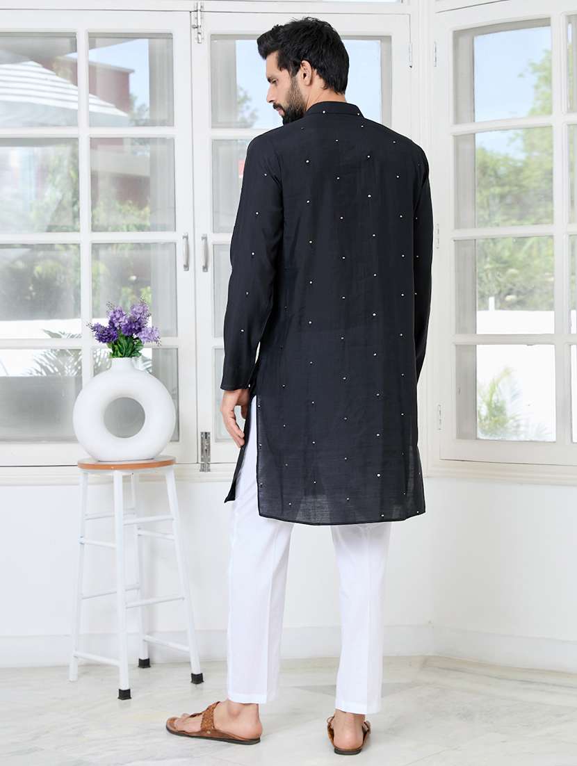 men mandarin neck long sleeve kurta - 22392520 -  Standard Image - 5