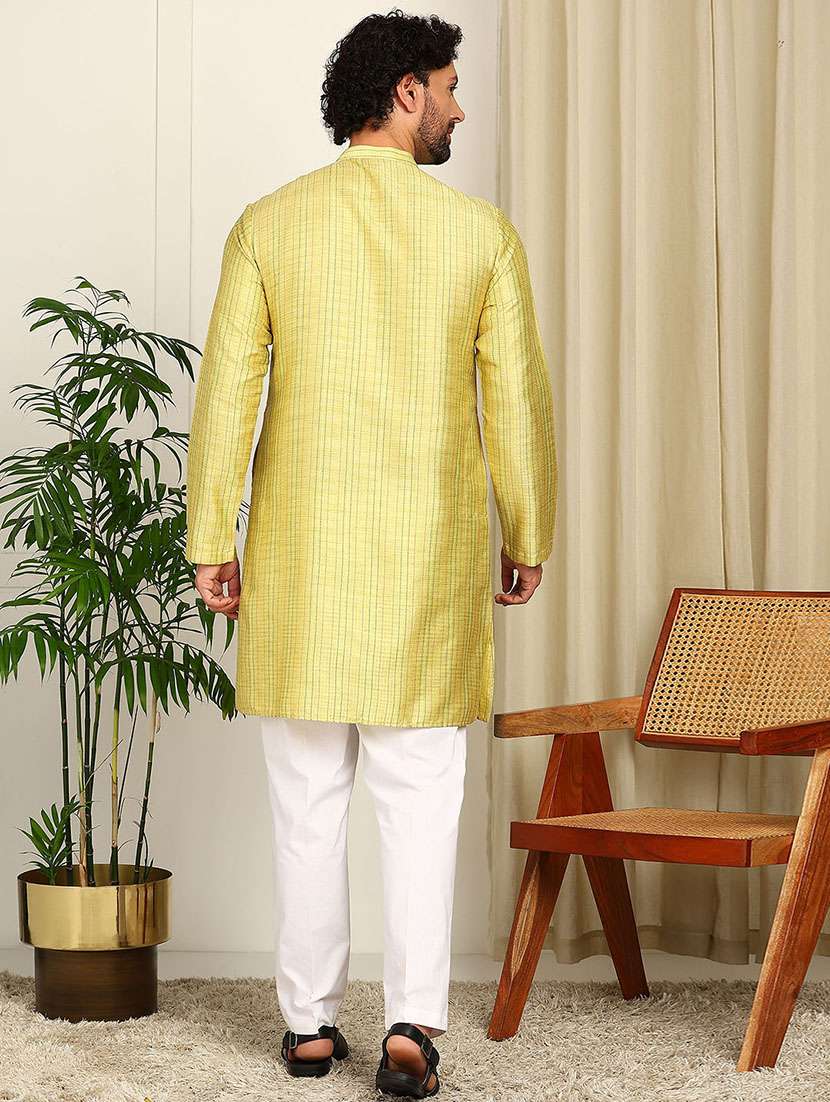 Men Mandarin Neck Long Sleeve Kurta - 22392598 -  Standard Image - 5