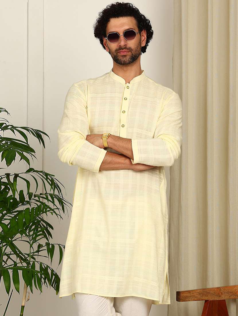men mandarin neck long sleeve kurta