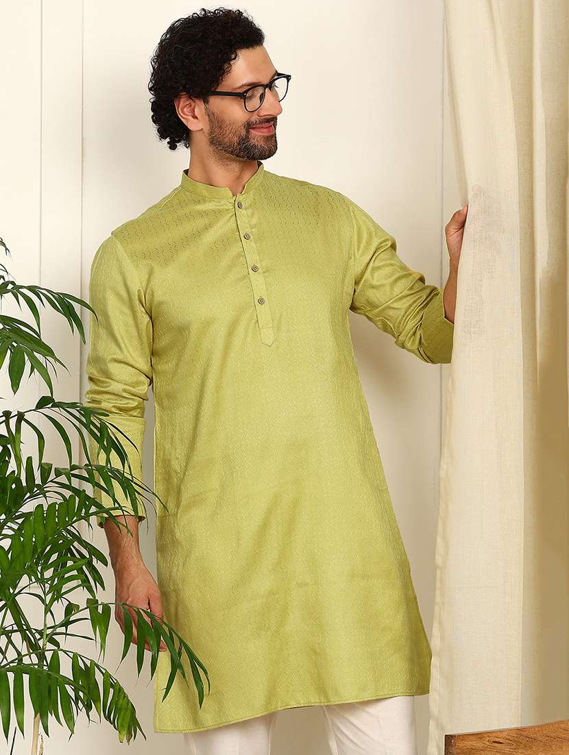 men mandarin neck long sleeve kurta - 22392623 -  Standard Image - 5