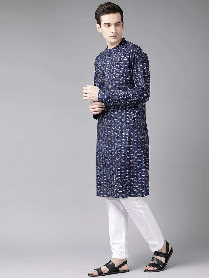 Men Mandarin Neck Long Sleeve Kurta - 22392662 -  Standard Image - 3