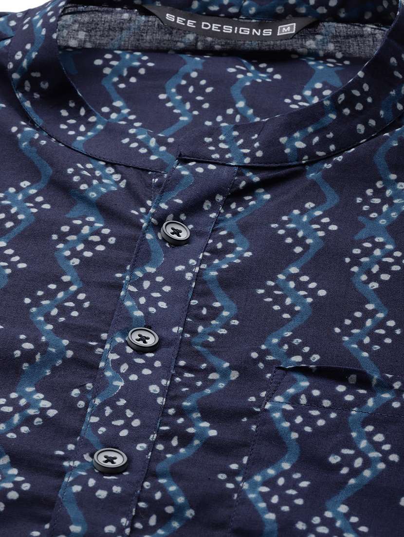 Men Mandarin Neck Long Sleeve Kurta - 22392662 -  Standard Image - 5