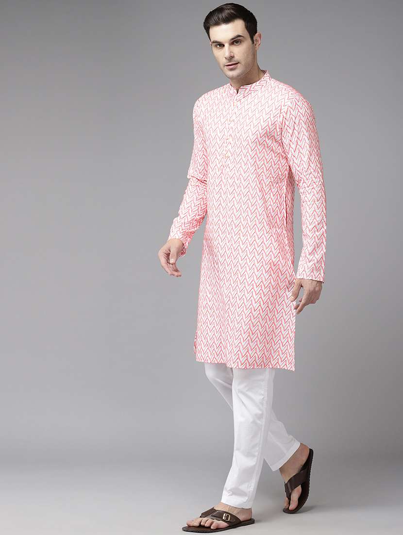 men mandarin neck long sleeve kurta - 22392691 -  Standard Image - 3