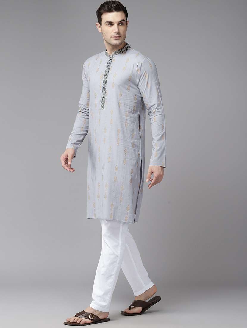 men mandarin neck long sleeve kurta - 22392692 -  Standard Image - 3