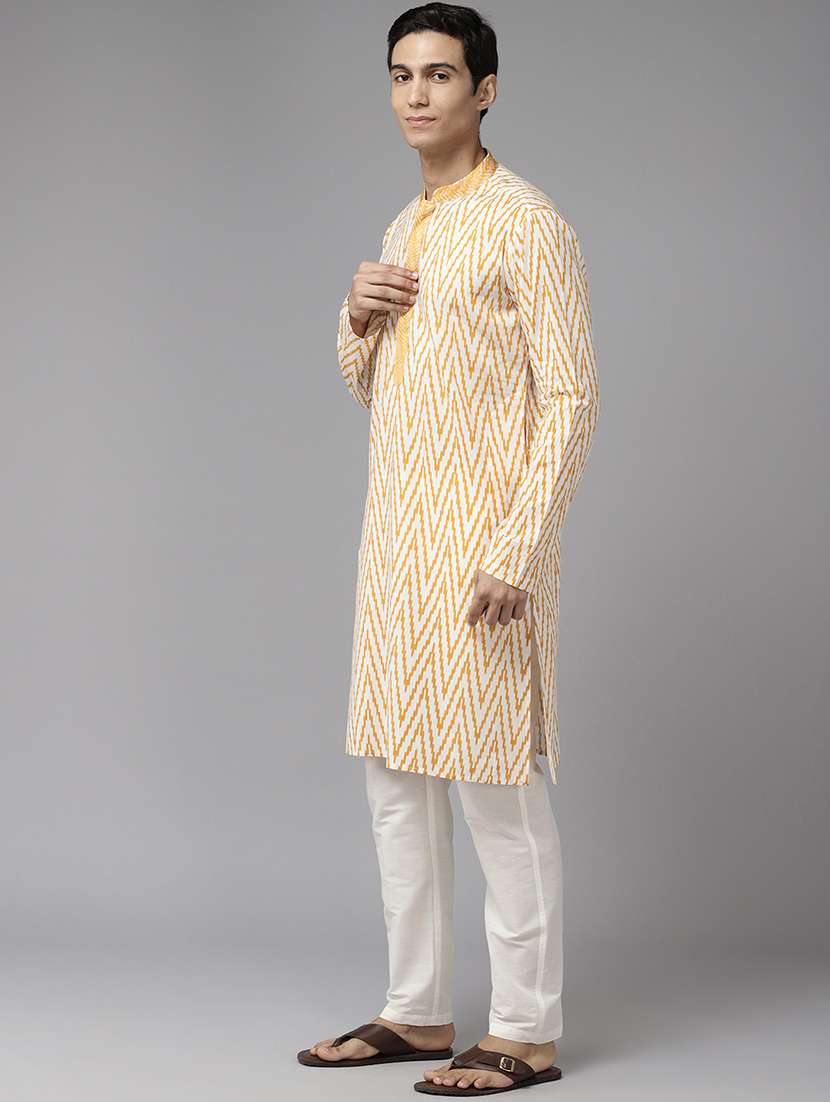 men mandarin neck long sleeve kurta - 22392693 -  Standard Image - 3