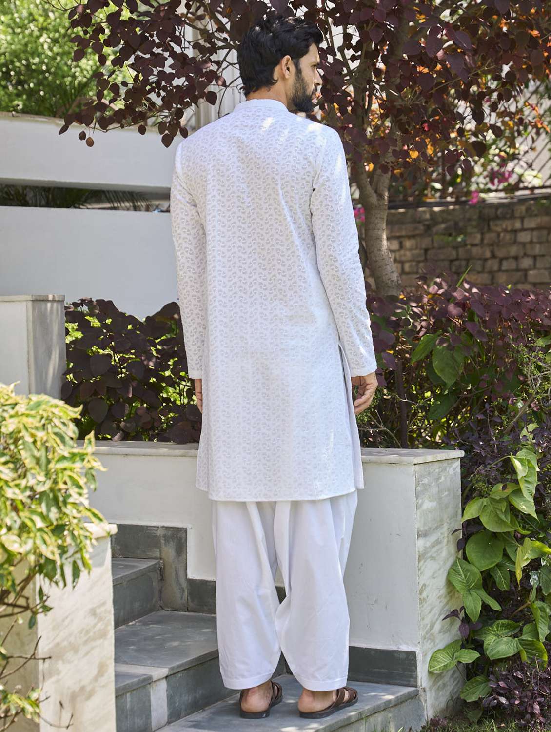 men mandarin neck long sleeve kurta - 22392698 -  Standard Image - 5
