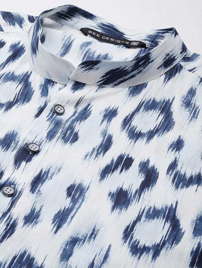 men mandarin neck long sleeve kurta - 22392699 -  Standard Image - 5