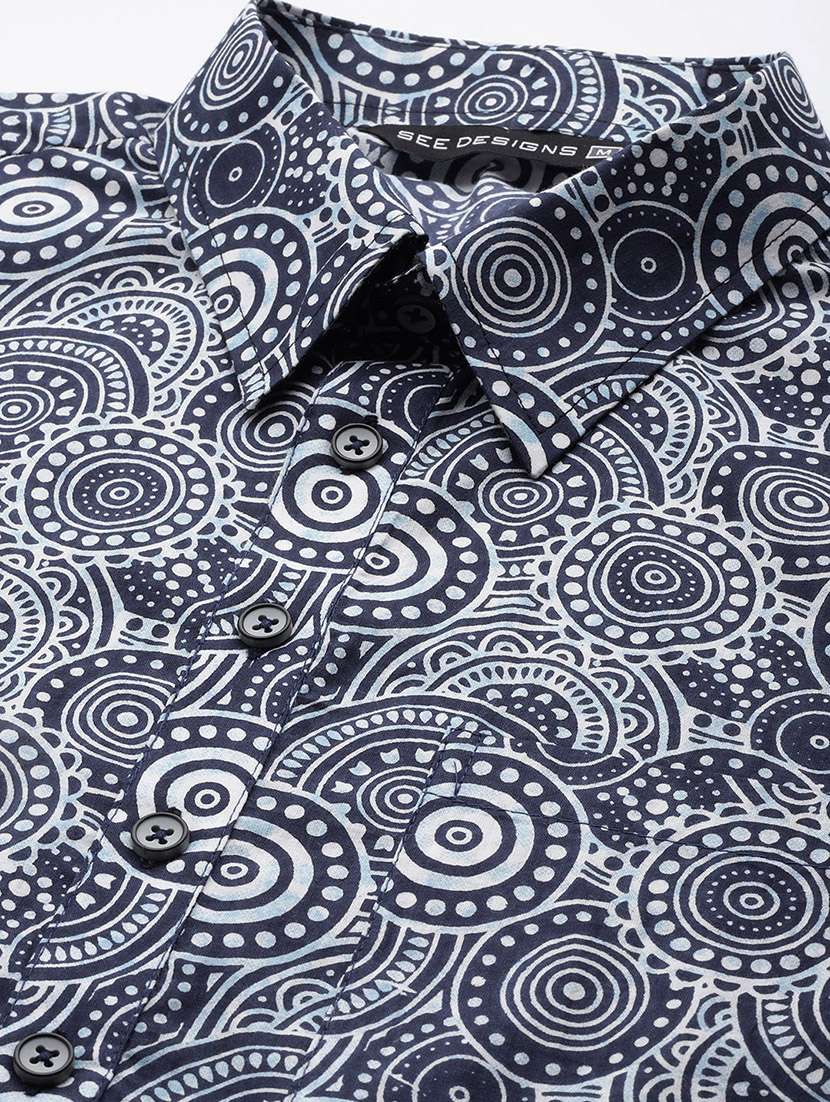 men printed long sleeve pathani kurta - 22392733 -  Standard Image - 5