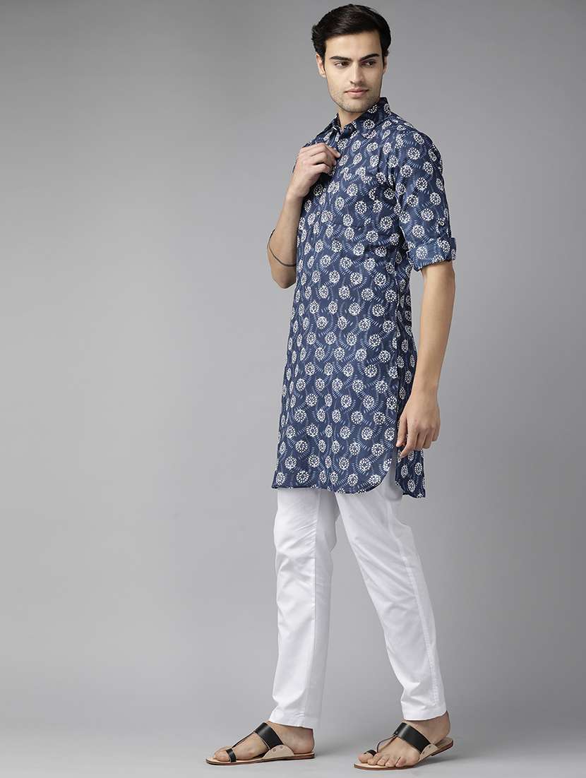 Men Printed Long Sleeve Pathani Kurta - 22392743 -  Standard Image - 3