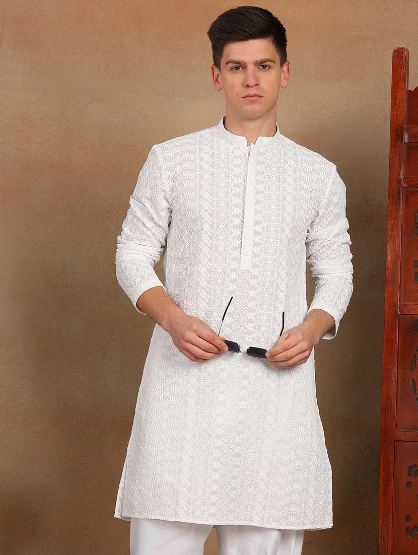 men mandarin neck long sleeve kurta - 22392760 -  Standard Image - 5