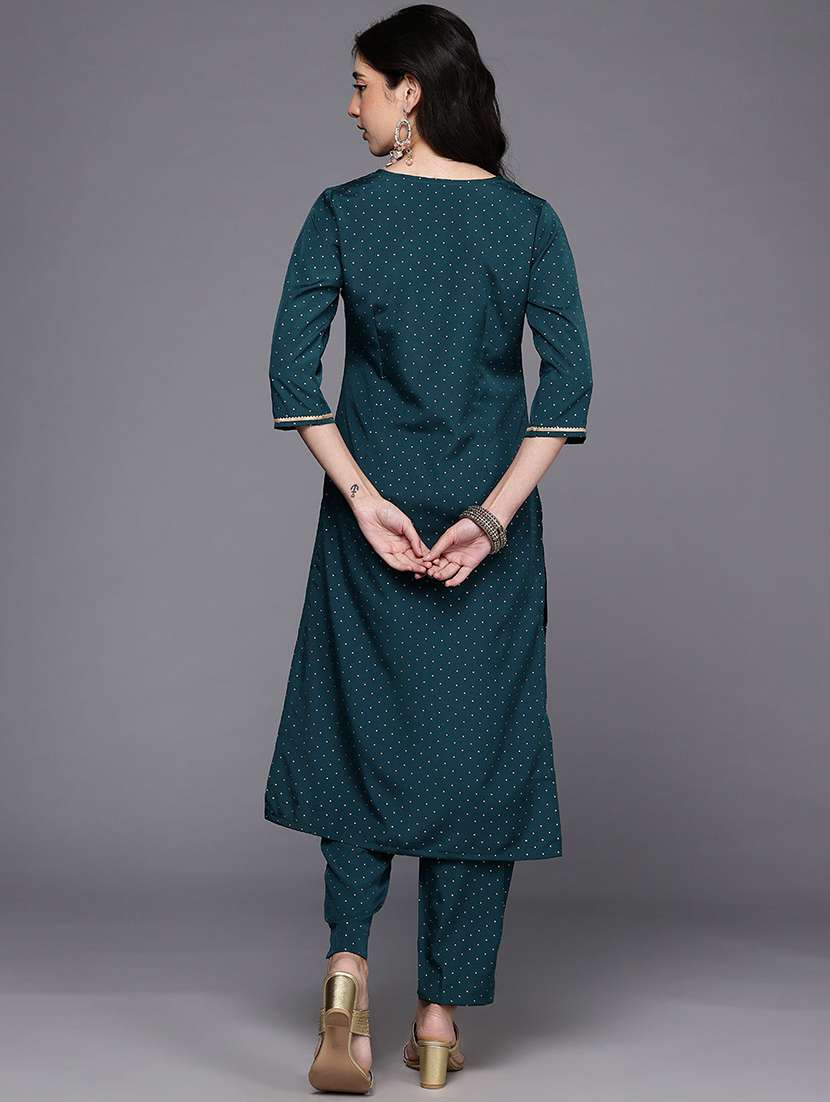 women printed three quarter sleeve kurta pant set - 22392781 -  Standard Image - 3