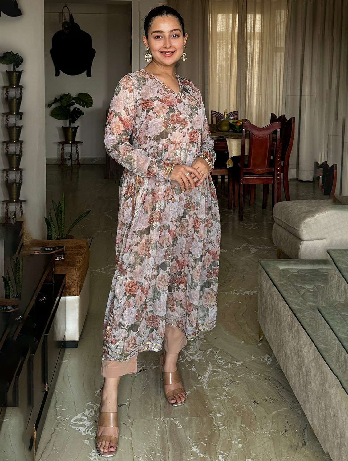 women floral printed long sleeve kurta pant set - 22392796 -  Standard Image - 3