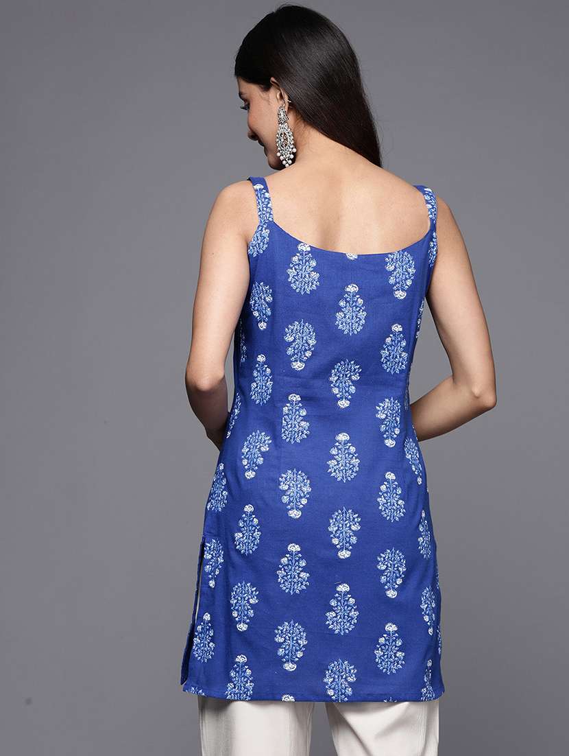 women printed sleeveless straight kurti - 22392829 -  Standard Image - 3