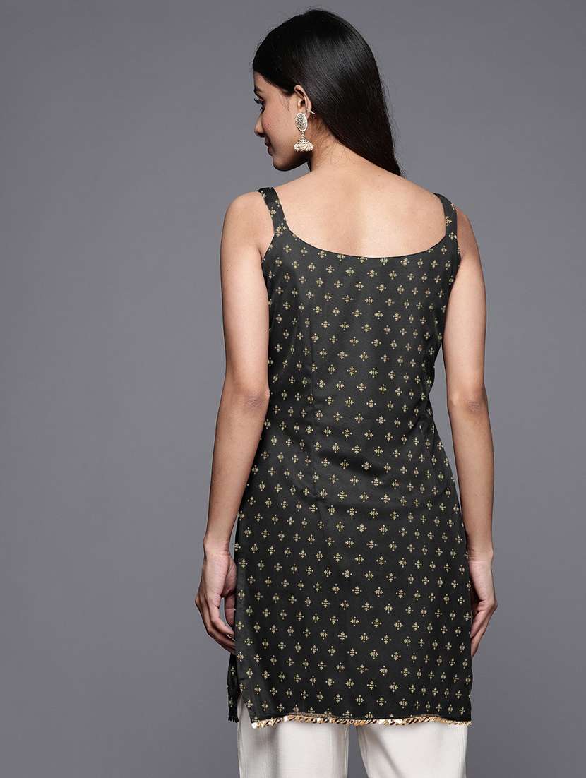 women printed sleeveless straight kurti - 22392832 -  Standard Image - 3