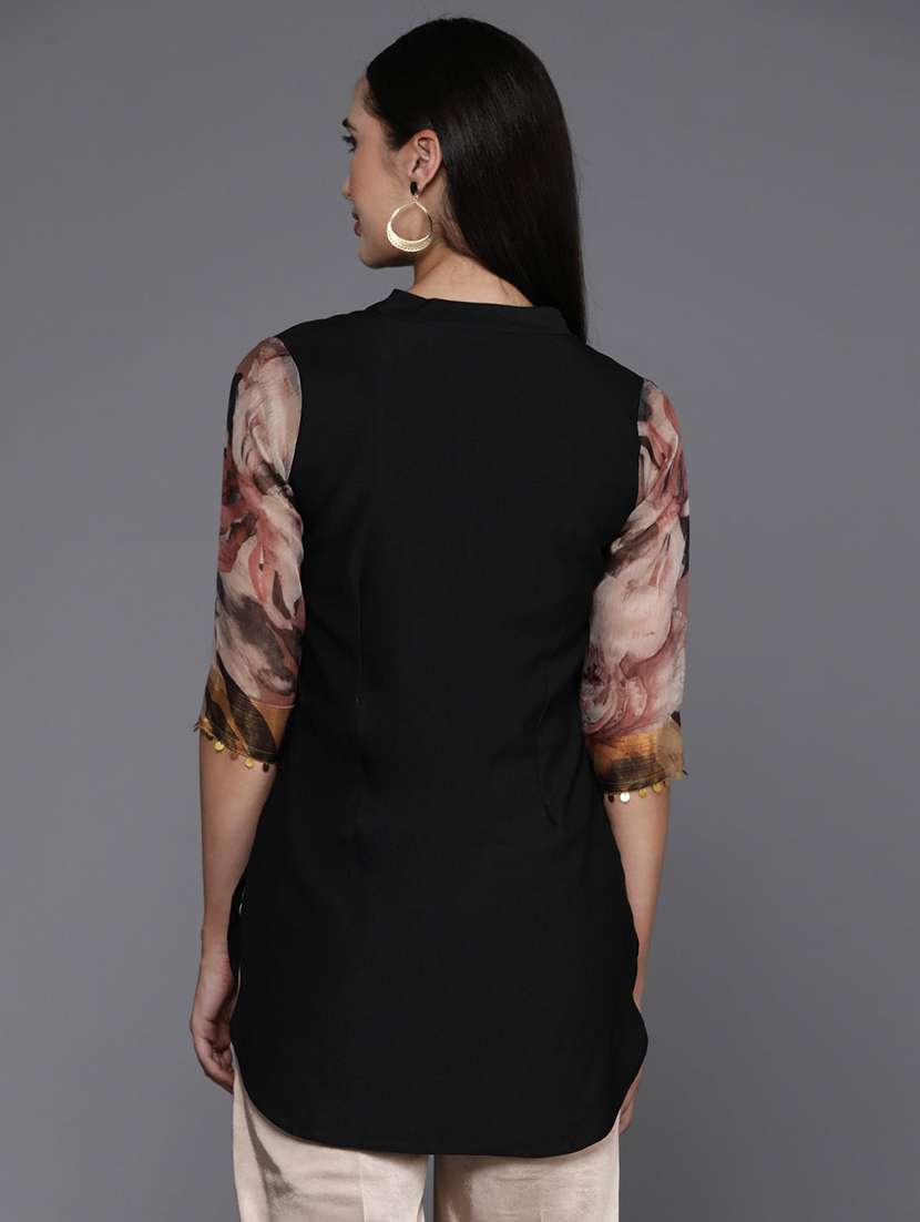 women printed three quarter sleeve straight kurti - 22392836 -  Standard Image - 3