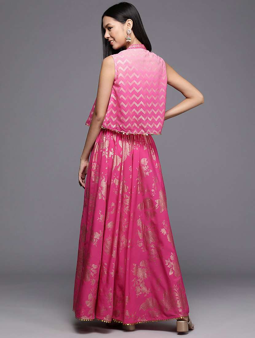 women printed sleeveless skirt top set - 22392859 -  Standard Image - 3