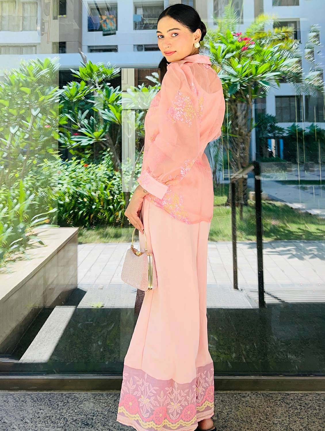 women solid with work long sleeve ethnic co-ord set - 22392865 -  Standard Image - 3