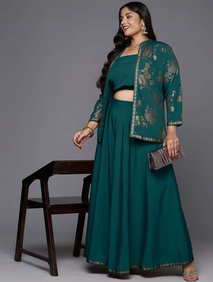 women plus size floral printed ethnic co-ord set