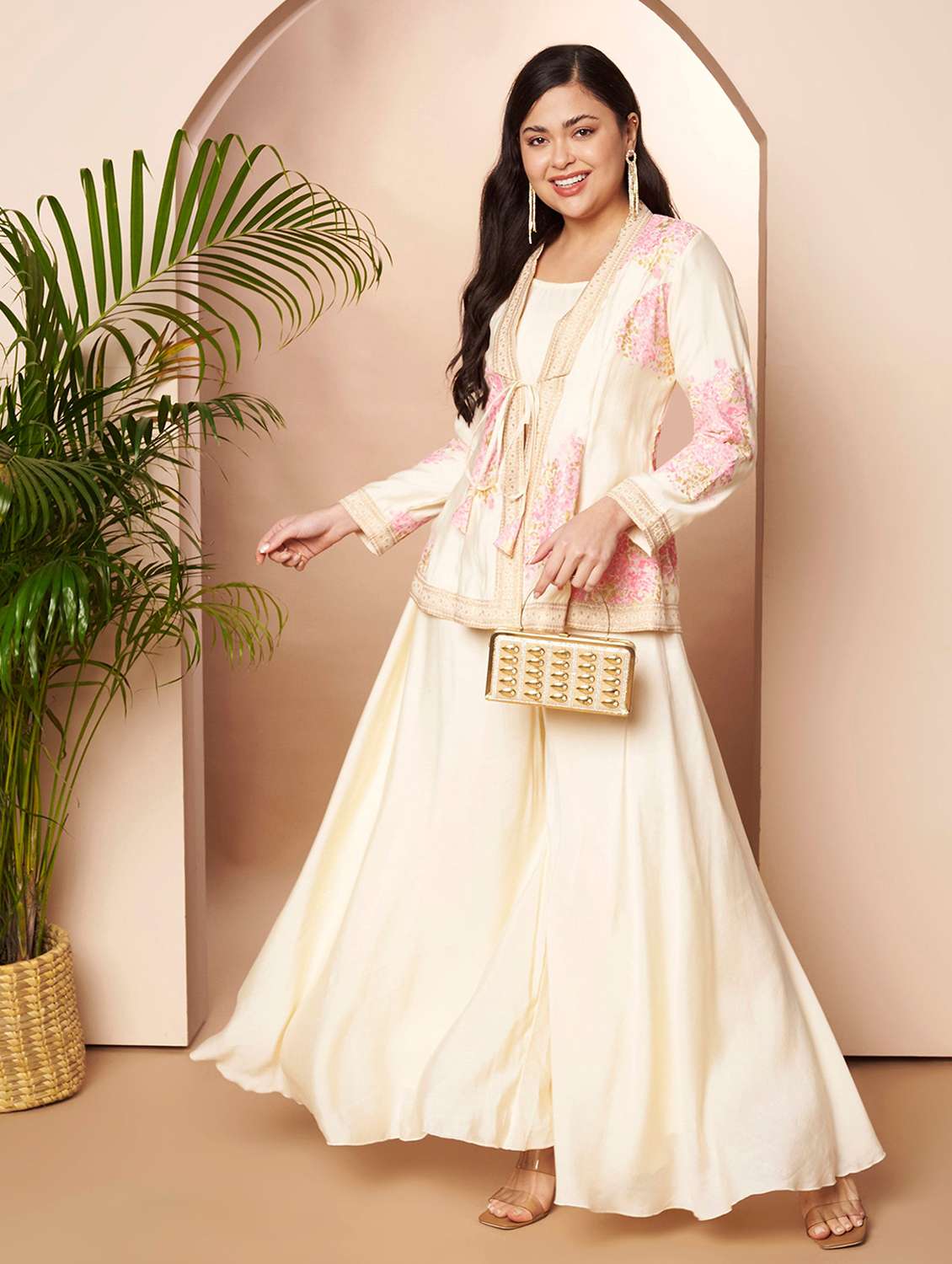 women floral long sleeve ethnic co-ord set