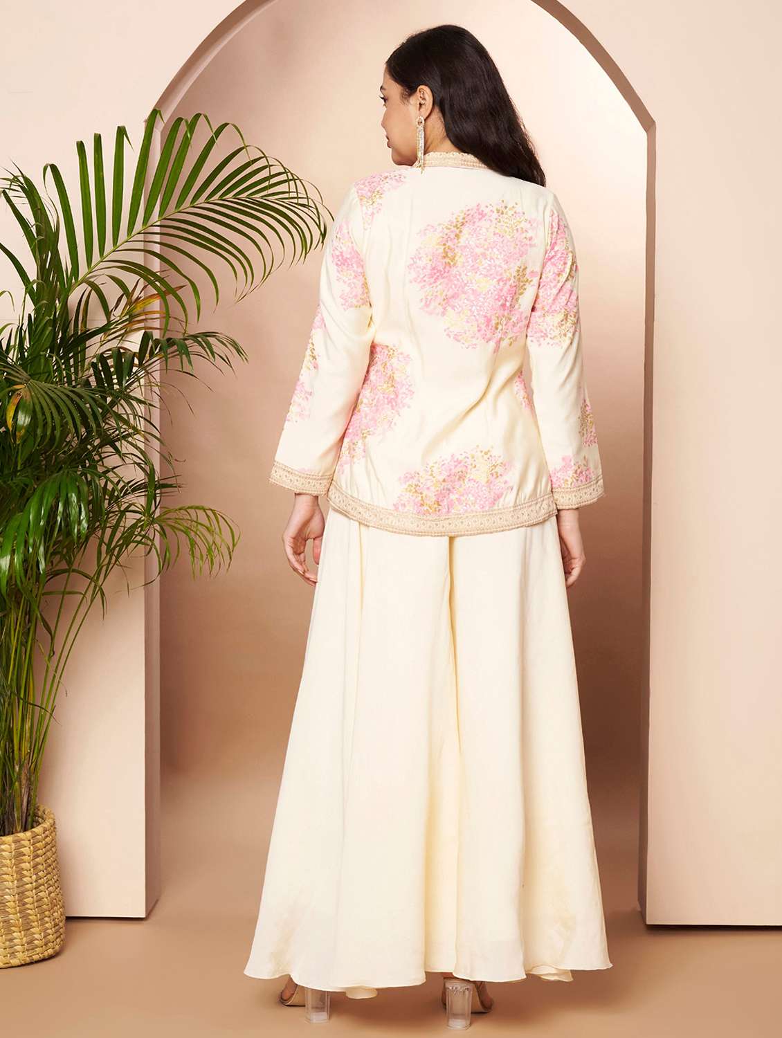 women floral long sleeve ethnic co-ord set - 22392886 -  Standard Image - 3