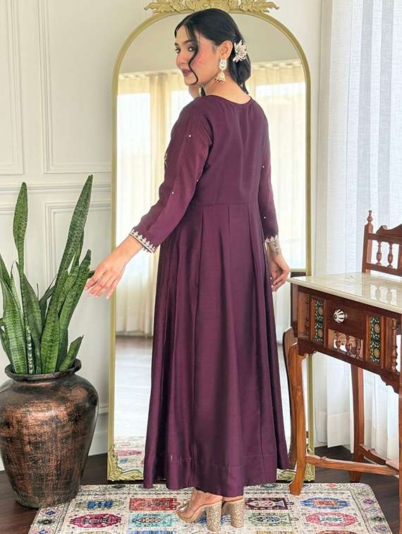 women solid with work three quarter sleeve kurta pant with dupatta set - 22393066 -  Standard Image - 3