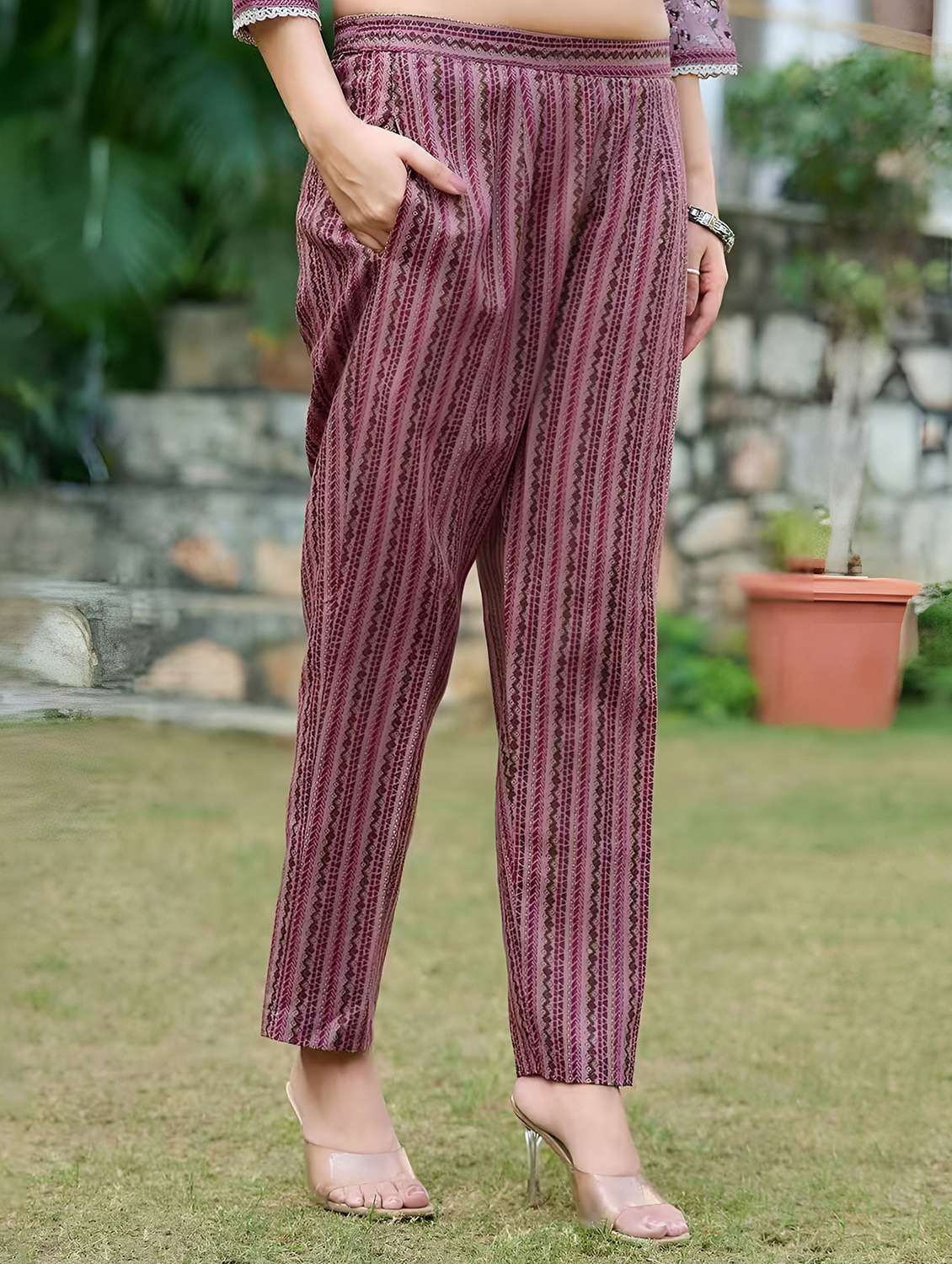 women floral three quarter sleeve kurta pant with dupatta set - 22393291 -  Standard Image - 3