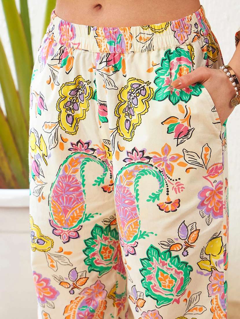 women printed long sleeve shirt & trouser co-ord set - 22393569 -  Standard Image - 3