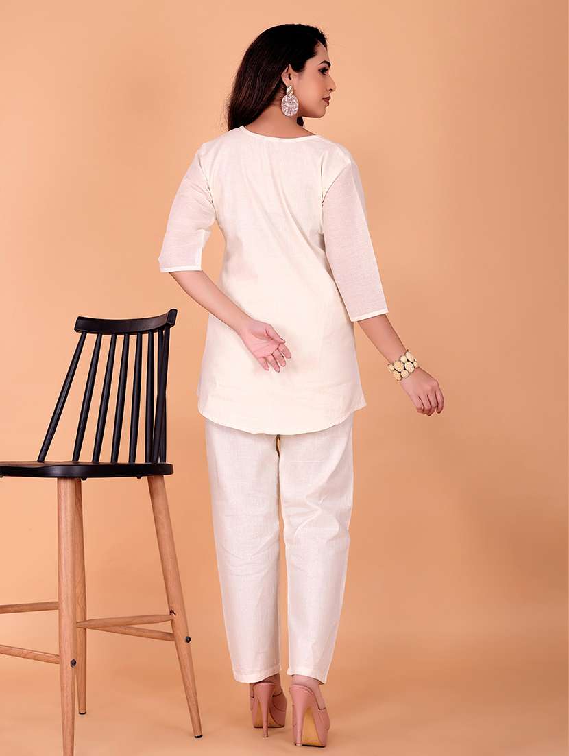 women embroidered top and trouser co-ord set - 22393875 -  Standard Image - 3