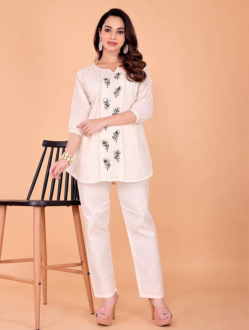 women embroidered top and trouser co-ord set - 22393876 -  Standard Image - 3