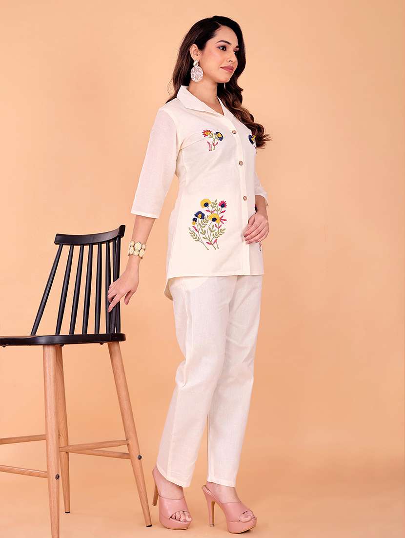 women embroidered shirt and trouser co-ord set - 22393877 -  Standard Image - 3