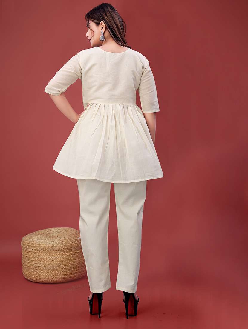 women embroidered top and trouser co-ord set - 22393883 -  Standard Image - 3