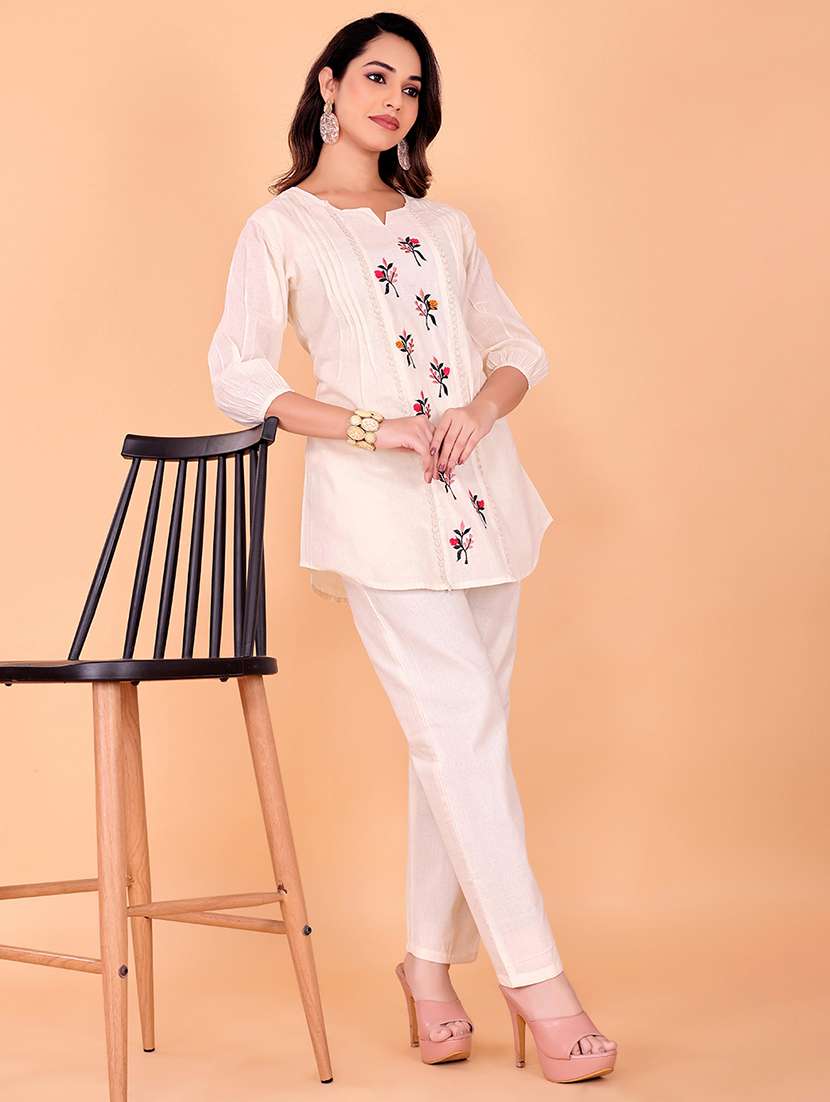 women embroidered top and trouser co-ord set - 22393884 -  Standard Image - 3