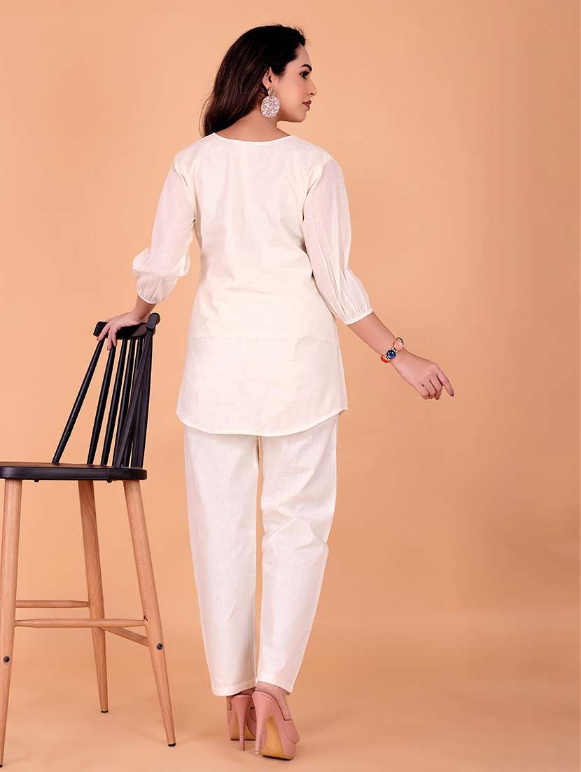 women embroidered top and trouser co-ord set - 22393887 -  Standard Image - 3