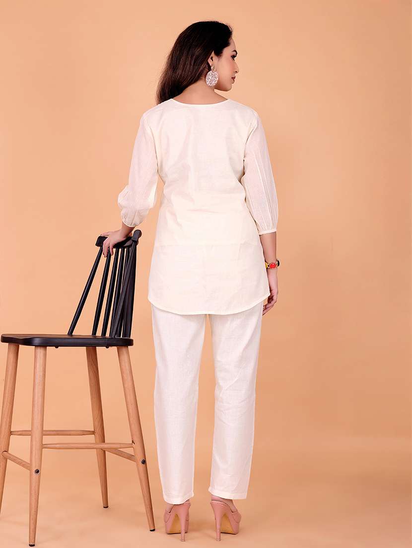 women embroidered top and trouser co-ord set - 22393888 -  Standard Image - 3