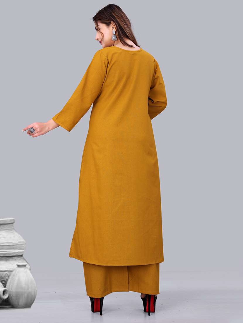 women embroidered kurta and palazzo set - 22393916 -  Standard Image - 3