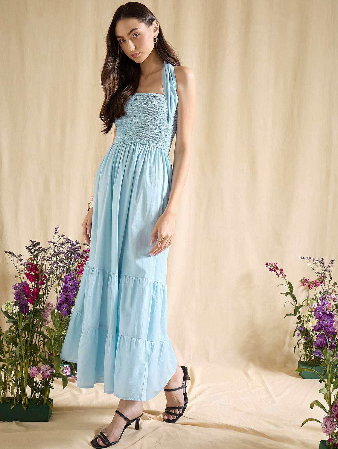 women solid sleeveless tiered dress - 22393999 -  Standard Image - 3