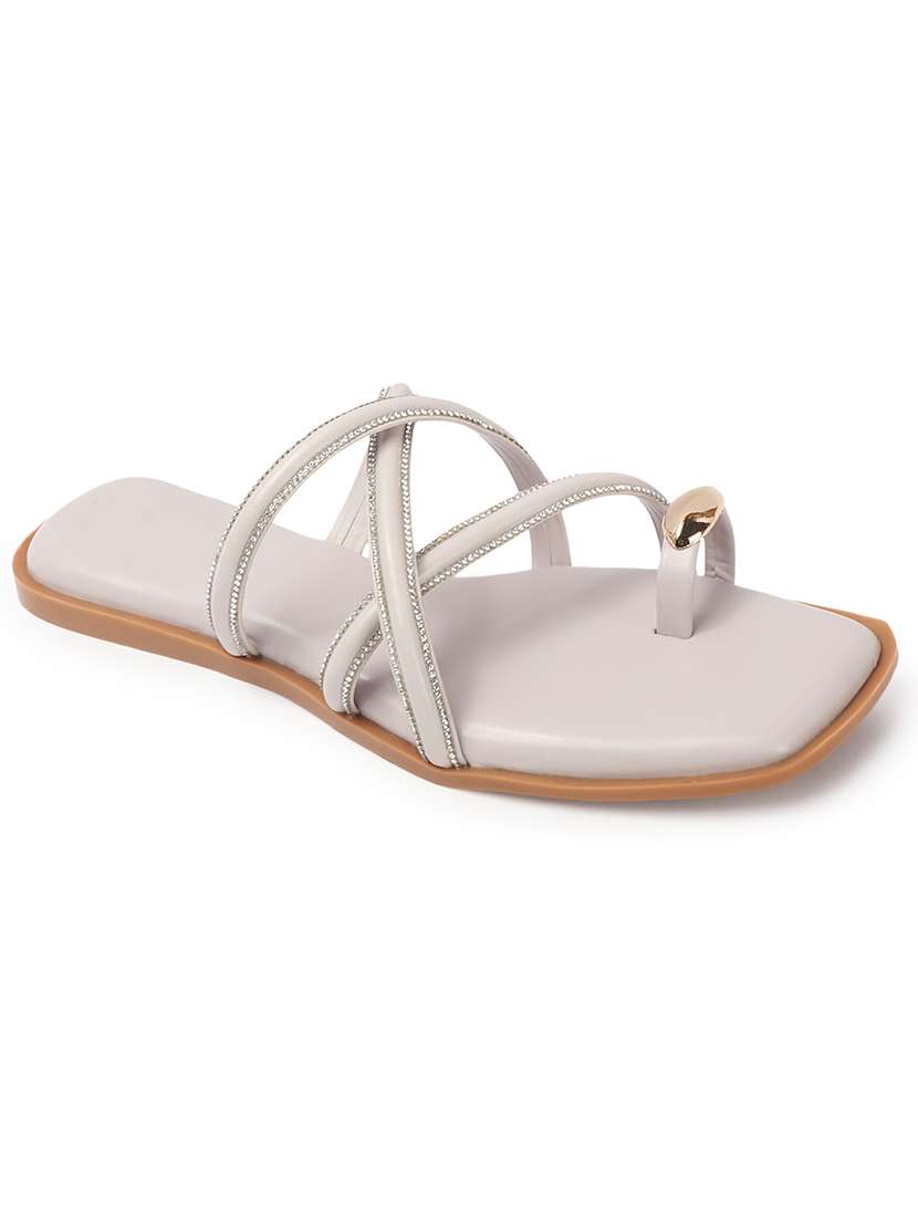 women solid slip on flat sandals - 22394016 -  Standard Image - 3