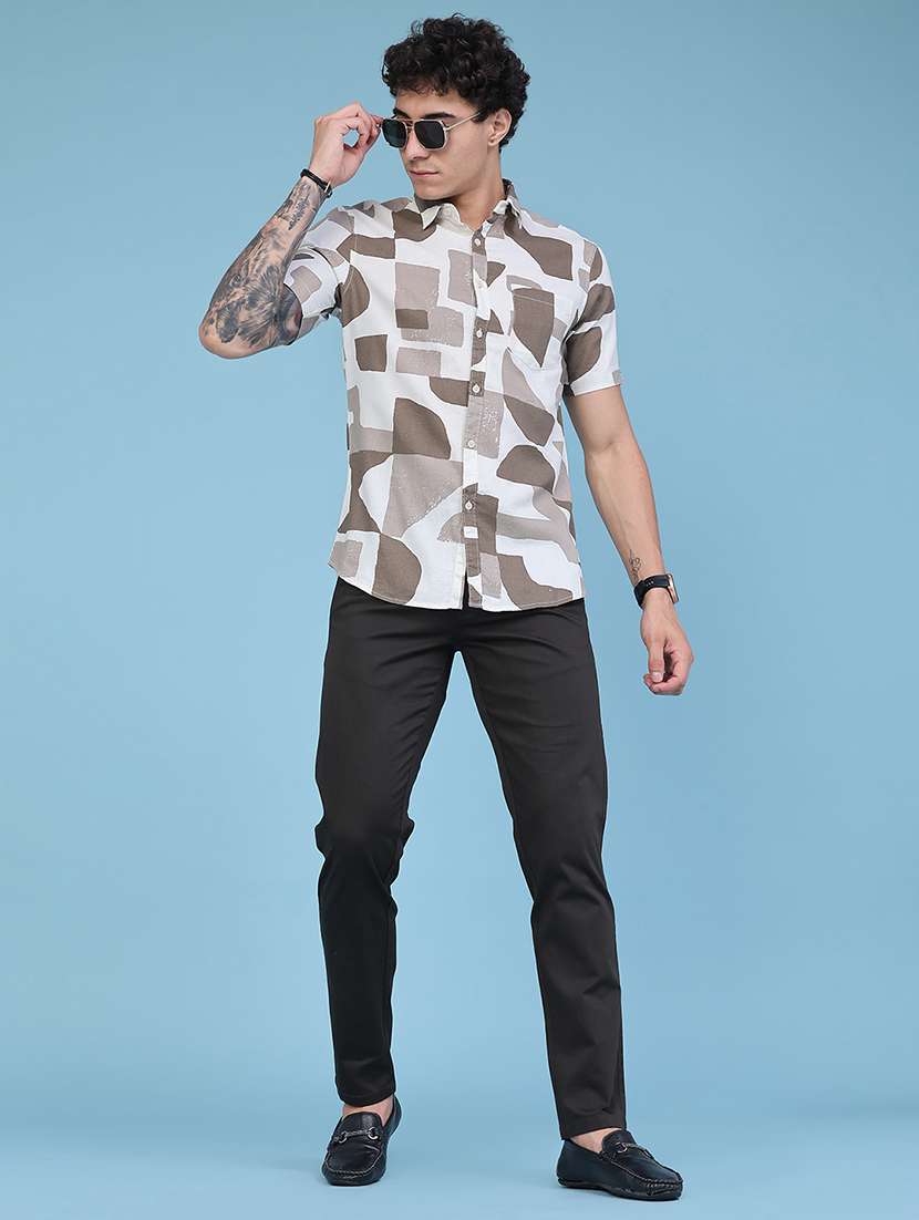Men Solid Mid Rise Chinos Casual Trouser - 22394619 -  Standard Image - 5