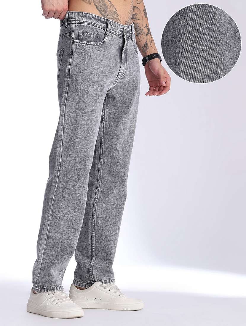 men plain mid rise full length straight jeans - 22394628 -  Standard Image - 3