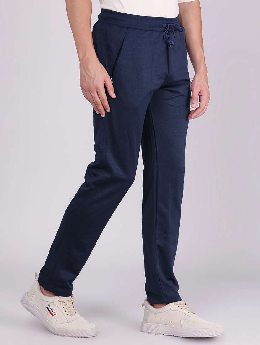 Men Solid Mid Rise Regular Fit Track Pant - 22394675 -  Standard Image - 3