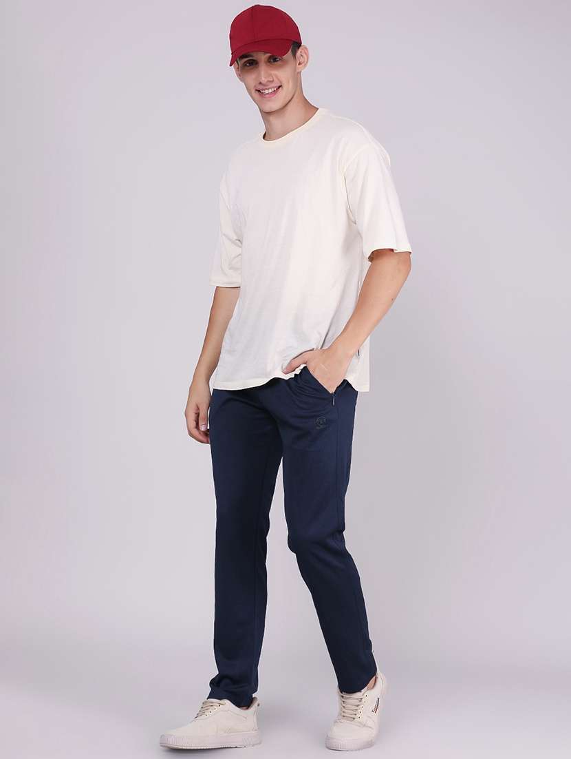 Men Solid Mid Rise Regular Fit Track Pant - 22394675 -  Standard Image - 5