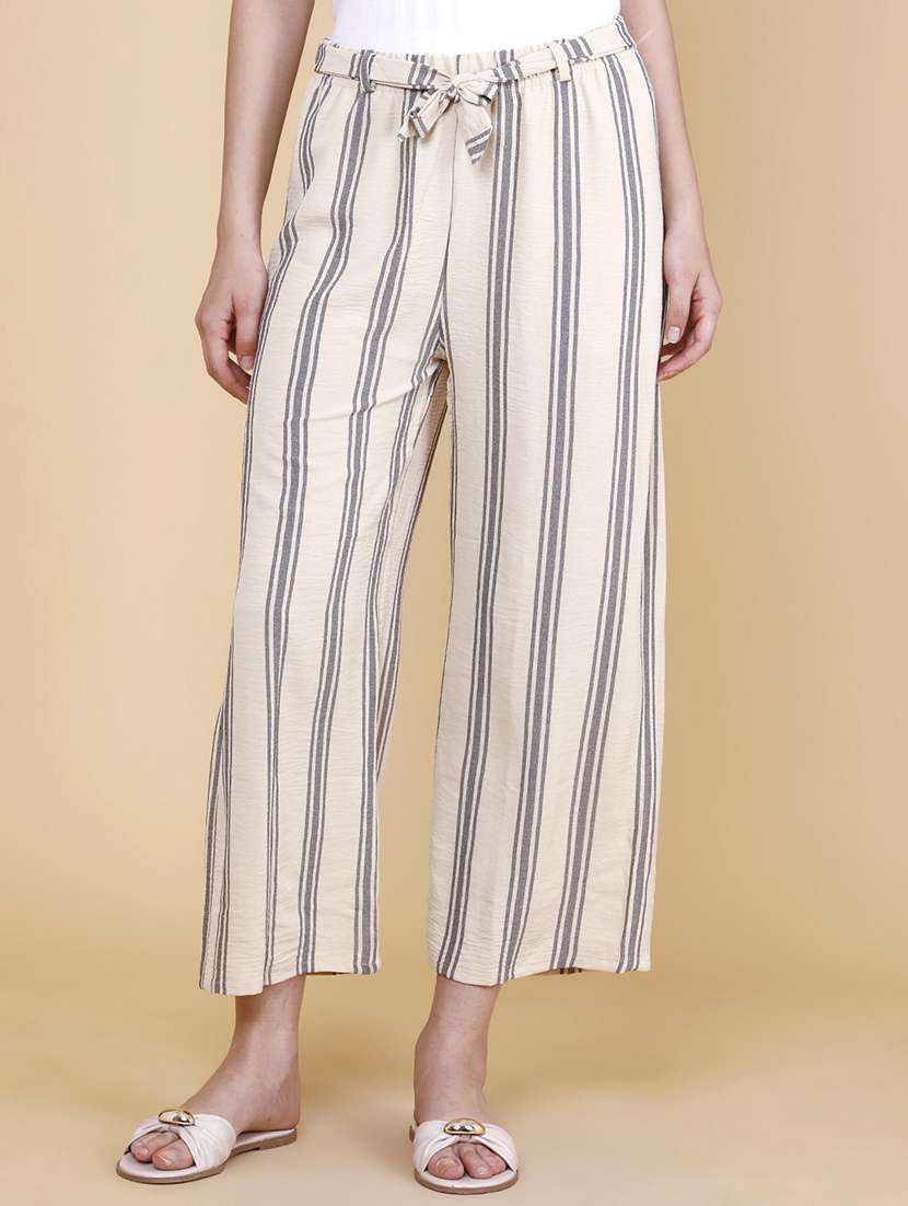 women printed mid rise wide leg culottes