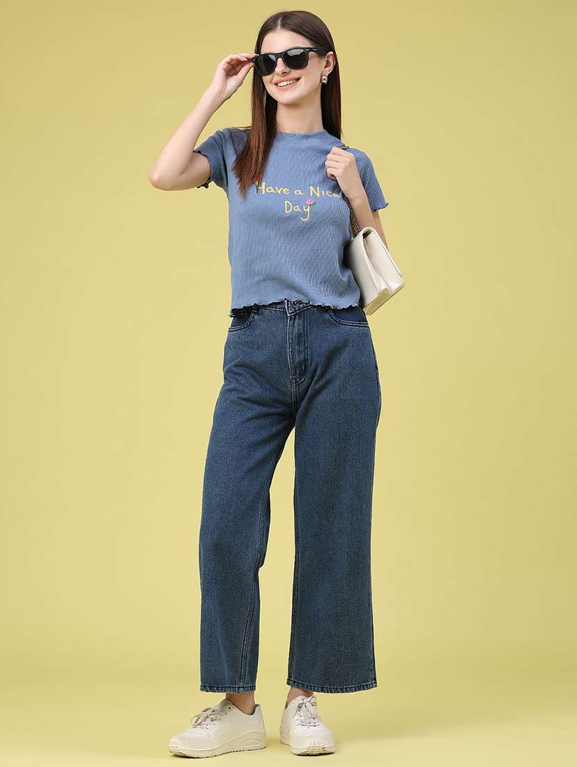 women embroidered round neck regular t-shirt - 22394699 -  Standard Image - 5