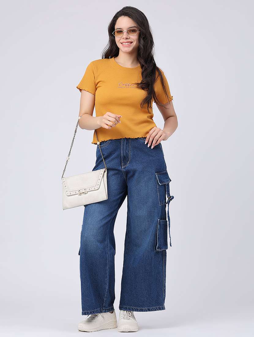 women embroidered round neck regular t-shirt - 22394700 -  Standard Image - 5