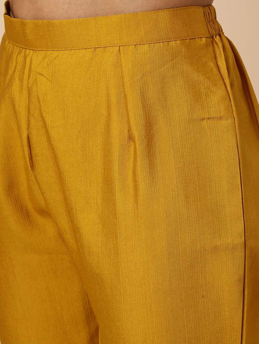 yellow cotton kurta pant  set - 22394755 -  Standard Image - 5