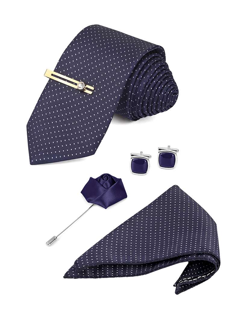 men blue polka dot printed tie - 22394832 -  Standard Image - 3