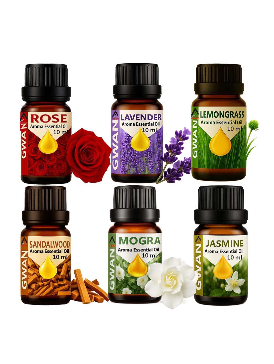 gwan essential oil for home fragrance pack of 6