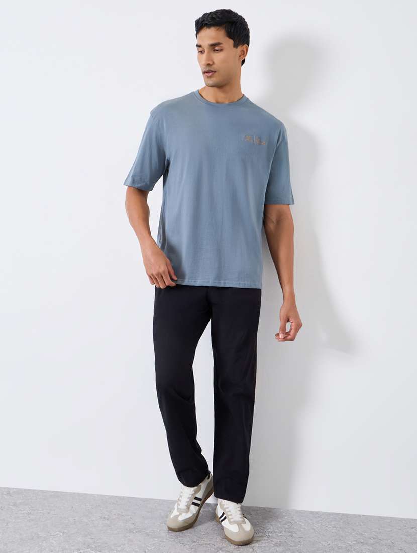 men solid mid rise chinos casual trouser - 22394843 -  Standard Image - 3