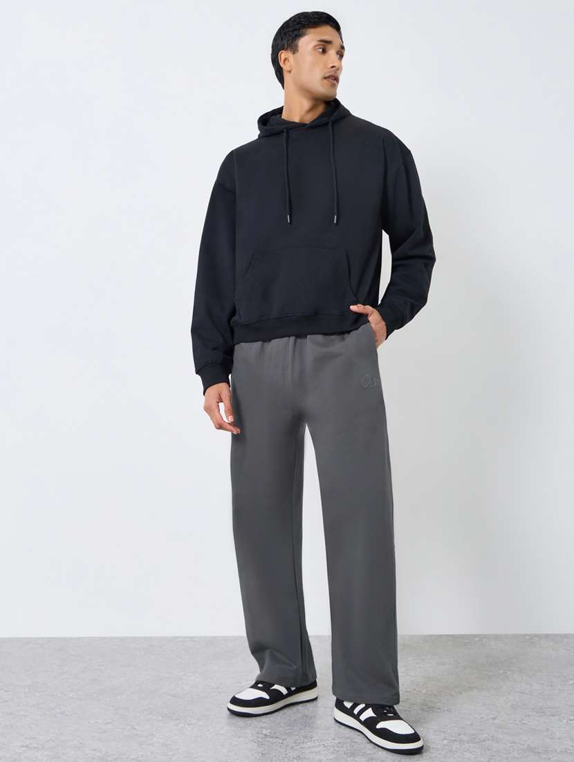 men solid relaxed fit full length track pant - 22394901 -  Standard Image - 3