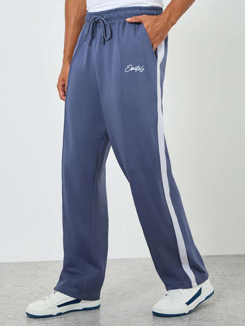 men side taped relaxed fit full length track pant